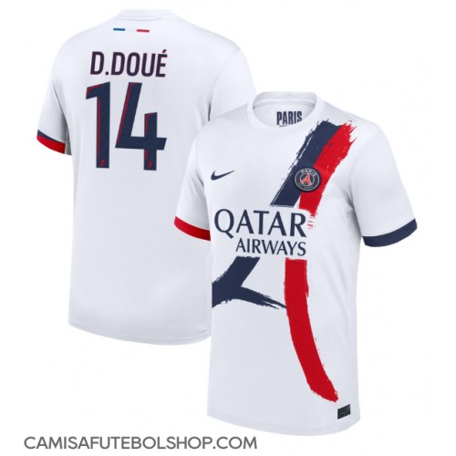 Camisa de time de futebol Paris Saint-Germain Desire Doue #14 Replicas 2º Equipamento 2024-25 Manga Curta